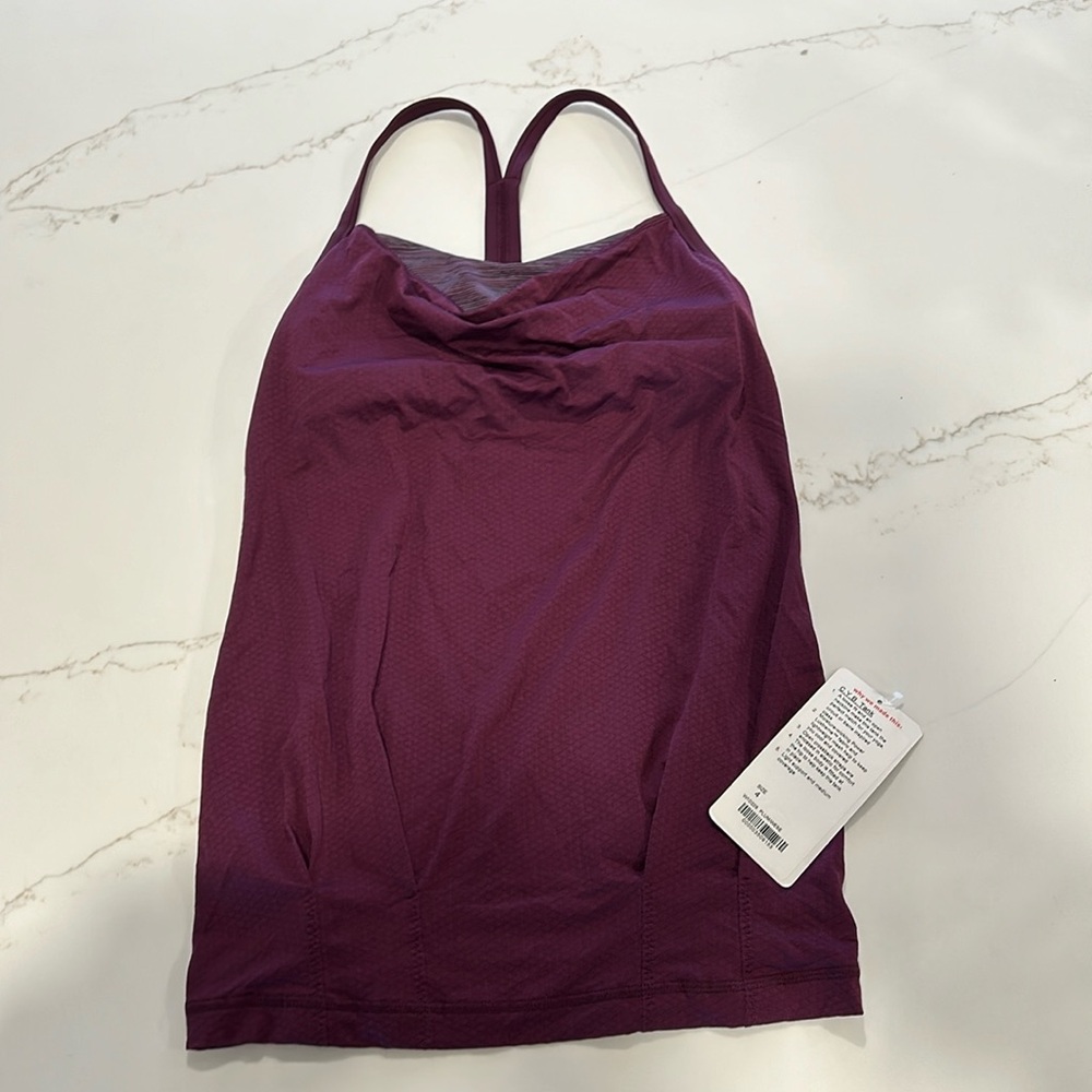 NWT Lululemon CYB Marroon Tank Bra Top Sz 4
